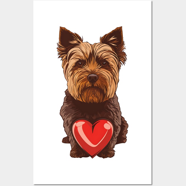Valentine Yorkshire Terrier Shaped Chocolate Wall Art by Chromatic Fusion Studio